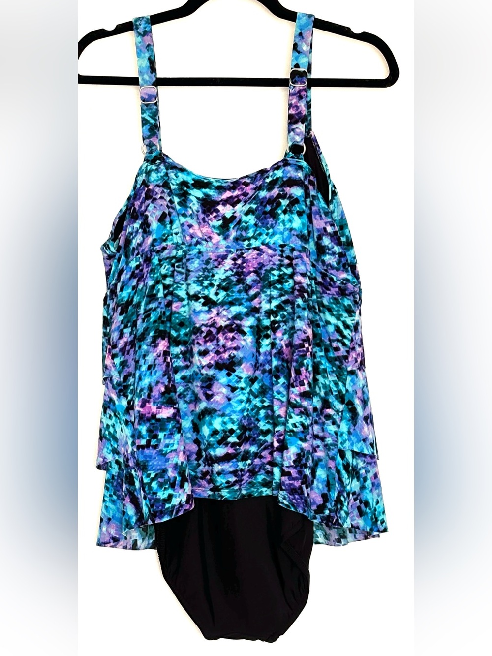 Croft & Barrow Tiered Ruffle Tummy Slimmer One Piece Swimsuit Size 18W - Picture 2 of 4